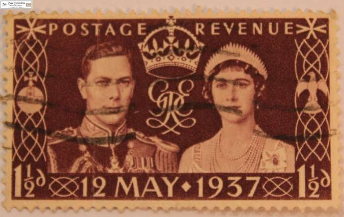 Great Britain 1 1/2 Pence 1937 King George VI Coronation Stamp (Scott 234)