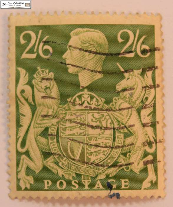 Great Britain 2 Shillings 6 Pence 1939 King George VI and Royal Arms Stamp (Scott 249)