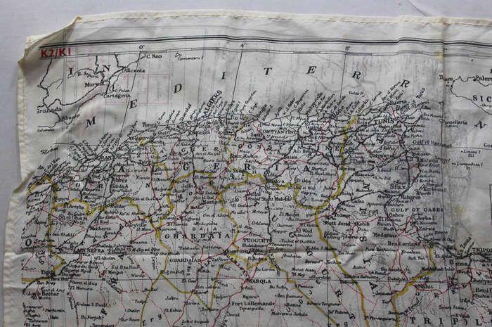 WW2 RAF and UDF Pilots Silk Escape Map Grid K2/K1 North Africa & K1/K2 Cyrenaica