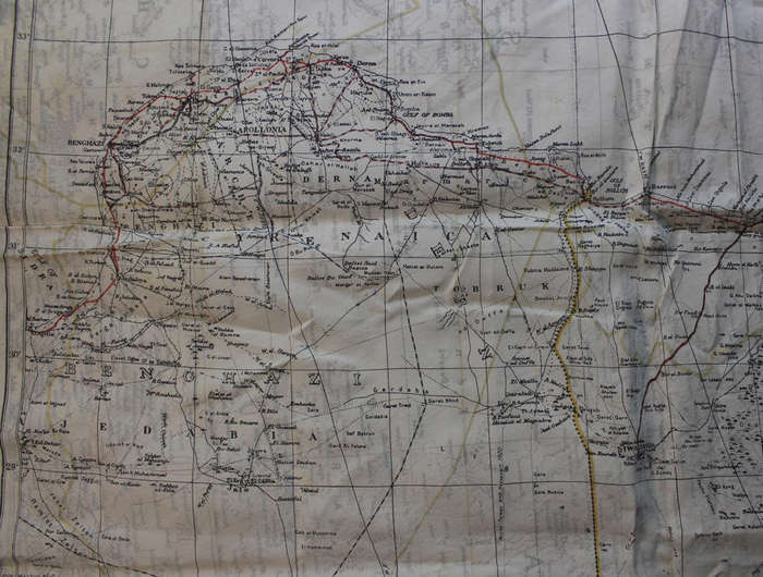 WW2 RAF and UDF Pilots Silk Escape Map Grid K2/K1 North Africa & K1/K2 Cyrenaica