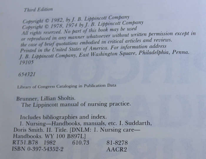 The Lippincott Manual Of Nursing Practice 3rd Edition Hardcover Book