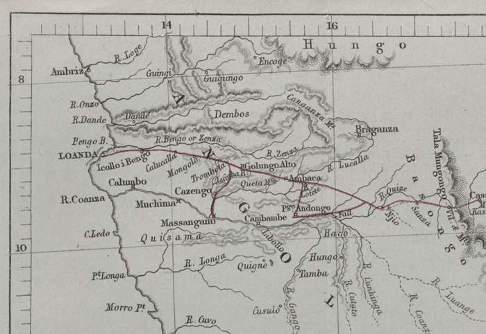 Dr Livingstone's Route Across Africa by J Arrowsmith 1857 Digital Map Digital Download