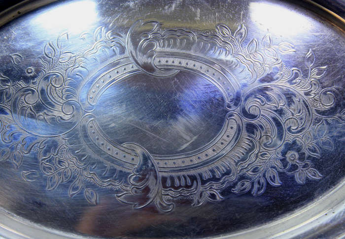 Vintage Louis Plate SPB Small Oval Silver Salver