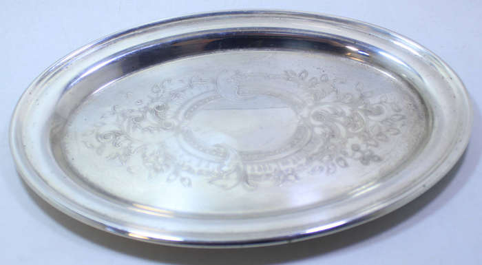 Vintage Louis Plate SPB Small Oval Silver Salver
