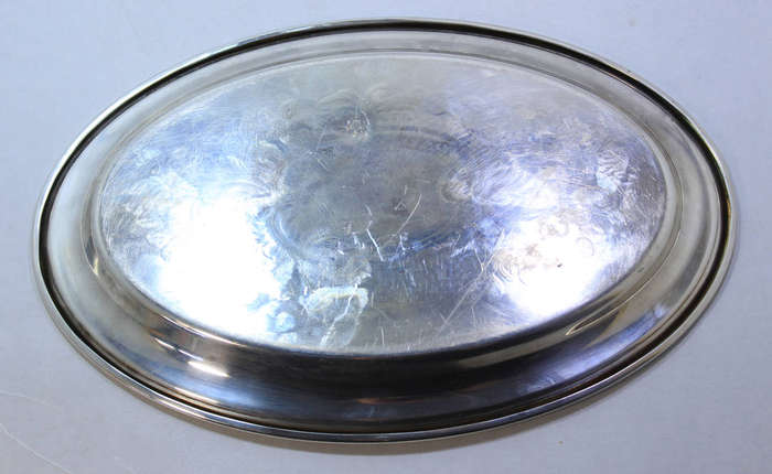 Vintage Louis Plate SPB Small Oval Silver Salver
