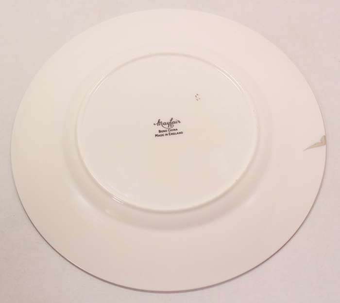Mayfair Bone China Breakfast Plate, Platinum Trim Edging