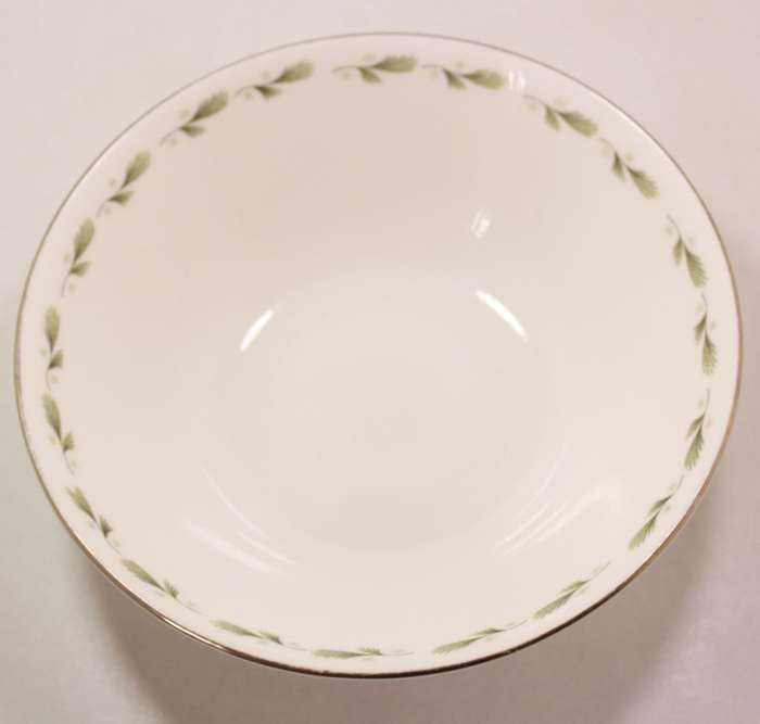 Mayfair Pair of Bone China Coupe Breakfast or Dessert Bowls, Platinum Trim Edging.