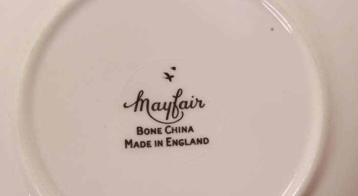 Mayfair Pair of Bone China Coupe Breakfast or Dessert Bowls, Platinum Trim Edging.
