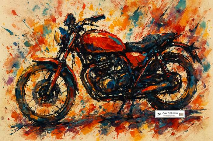 Vintage Motorcycle Abstract Art Digital Download Image For Framing