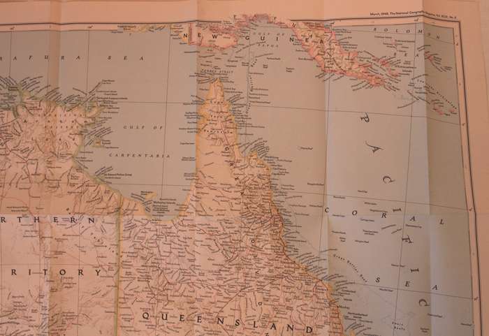 National Geographic Folded Map of Australia March 1948