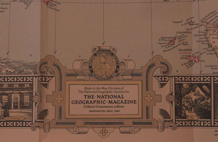 National Geographic Folded Map of The British Isles April 1949