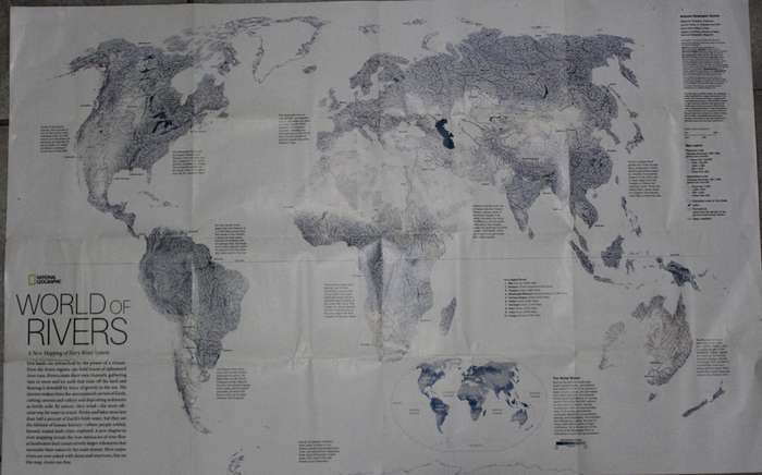 National Geographic Folded Map World Of Rivers April 2010
