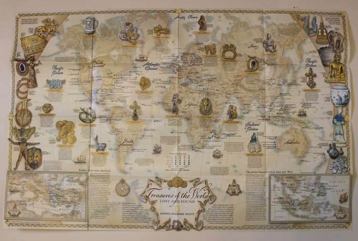 National Geographic Folded Map Sunken Treasures July 2001