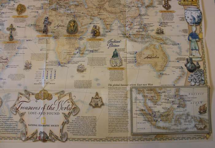 National Geographic Folded Map Sunken Treasures July 2001