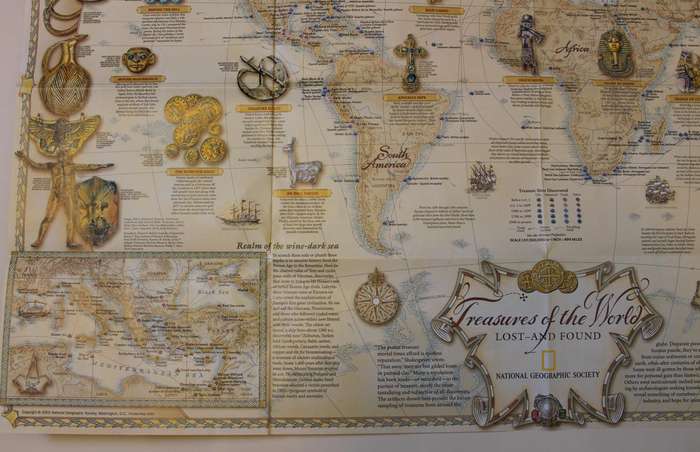 National Geographic Folded Map Sunken Treasures July 2001