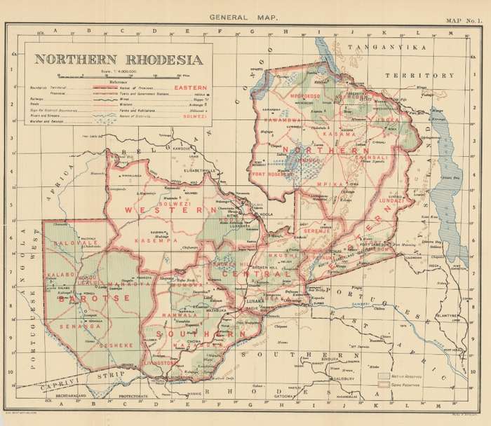 Northern Rhodesia Digital Map Digital Download