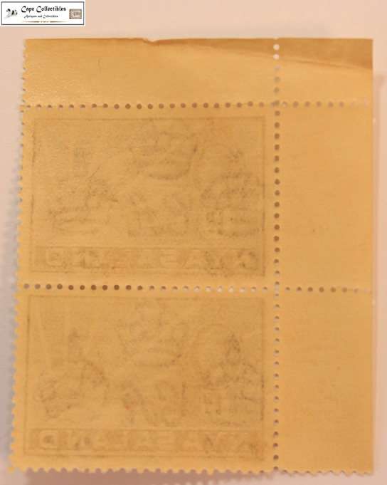 Nyasaland Pair x 1 Penny 1934-1935 George V & Leopard Stamp (Scott 39)