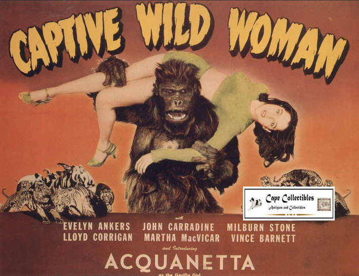 Vintage Film Captive Wild Woman Poster Digital Download