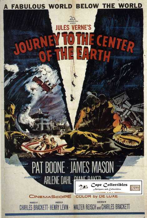 Vintage Science Fiction Film Journey To The Centre Of The Earth Poster Digital Download