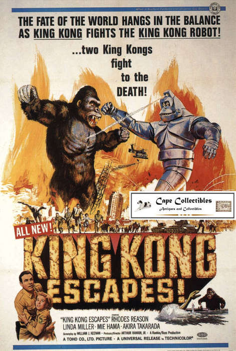 Vintage Science Fiction Film King Kong Escapes Poster Digital Download