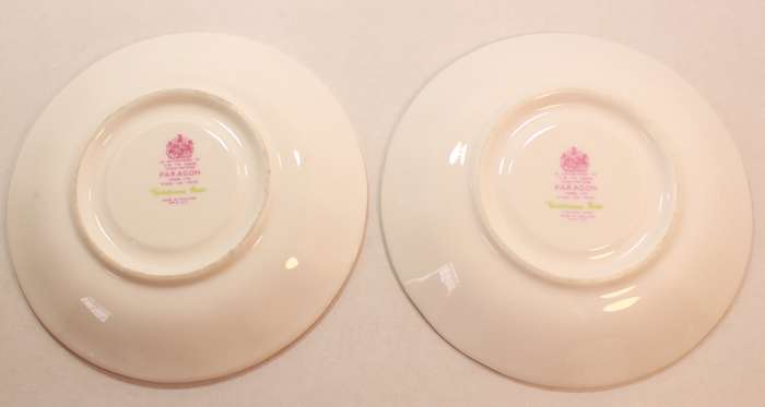 Pair of Paragon Victoriana Rose Bone China Footed Tea Cup and Saucer