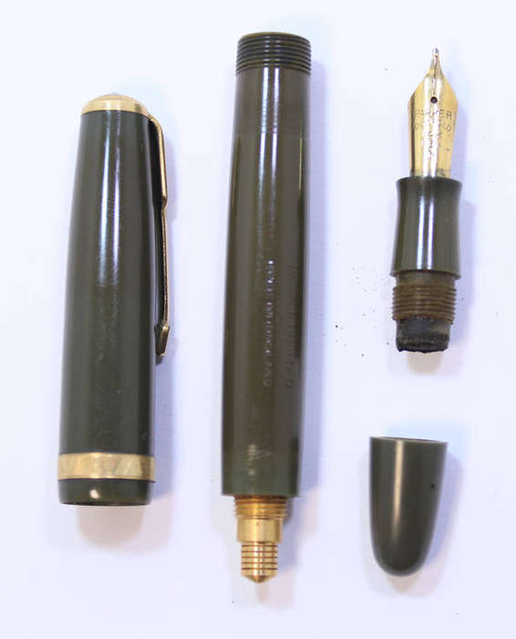Vintage Parker Duofold 14K Gold Nib Fountain Pen N Ink Sac Format