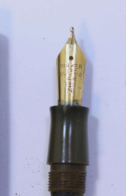 Vintage Parker Duofold 14K Gold Nib Fountain Pen N Ink Sac Format