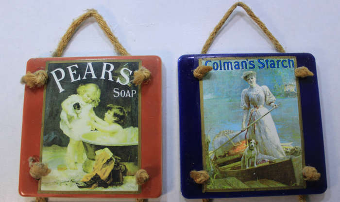 2 Sets Of Small Bathroom Tiles, Pears & Lux Soap Themes With Colmans Starch