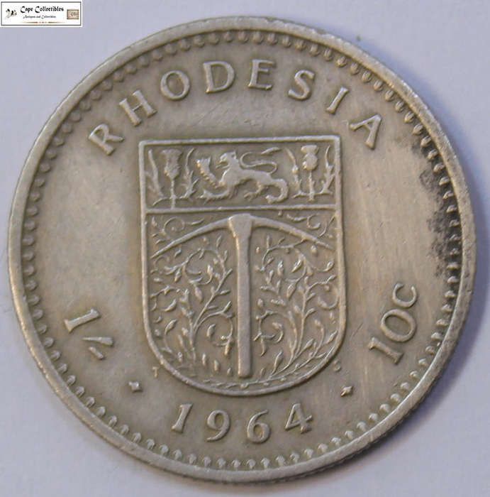 Rhodesia 1 Shilling 10 Cent 1964 Coin Circulated