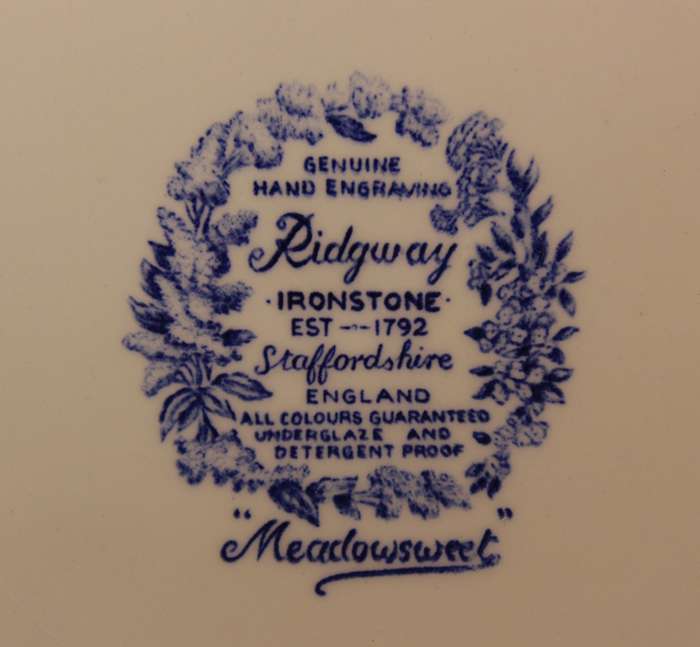 Vintage Ridgway "Meadowsweet" Ironstone Dinner or Display Plate
