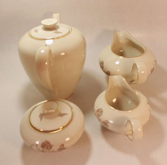 Rosenthal Krister Bone China Tea Service Set, Teapot, Creamers and Sugar Bowl