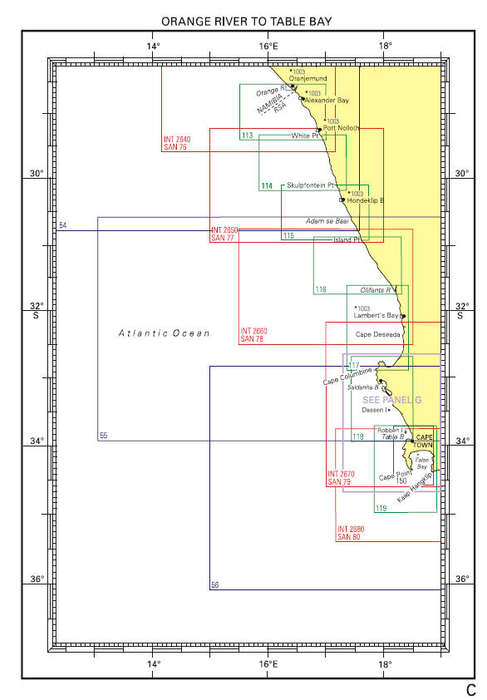 SAN 119 Melkbos to Hangklip South Africa Nautical Chart Digital Download File Transfer