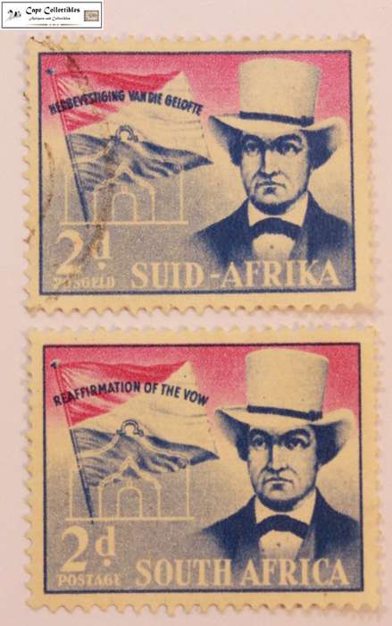 South Africa 2 x 2 Pence 1955 Andries Pretorius Vow Stamp (Scott 216)