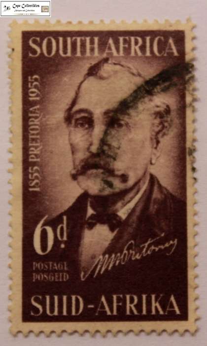 South Africa 3 Pence 1955 Paul Kruger Stamp (Scott 214)