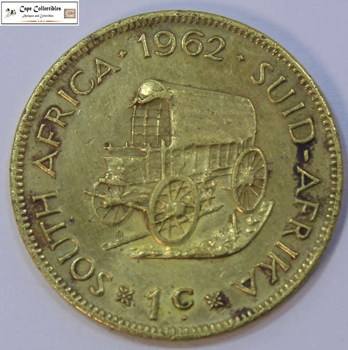 South Africa 1 Cent 1962 Coin Circulated.