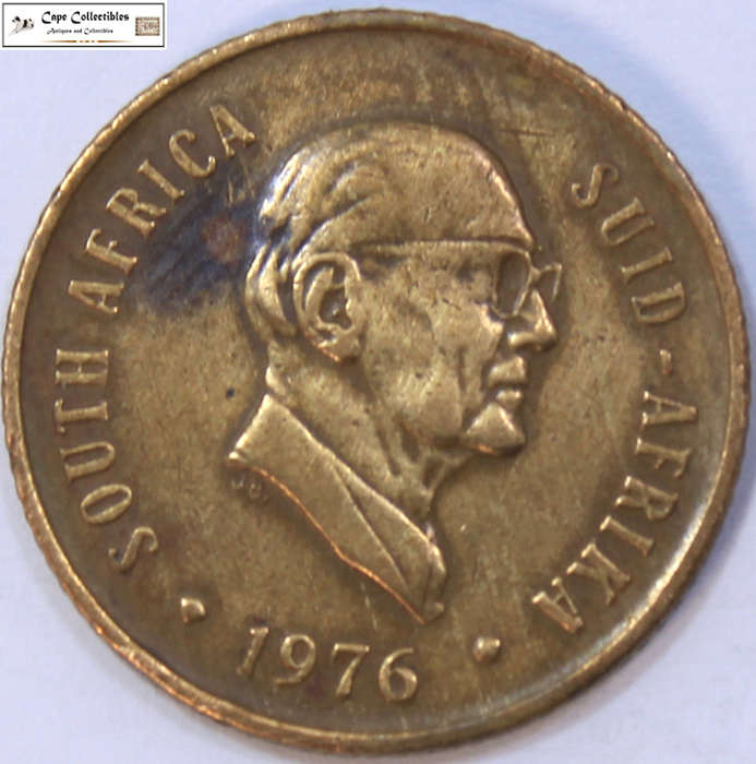 South Africa 2 Cent 1976 Coin Fouche Circulated