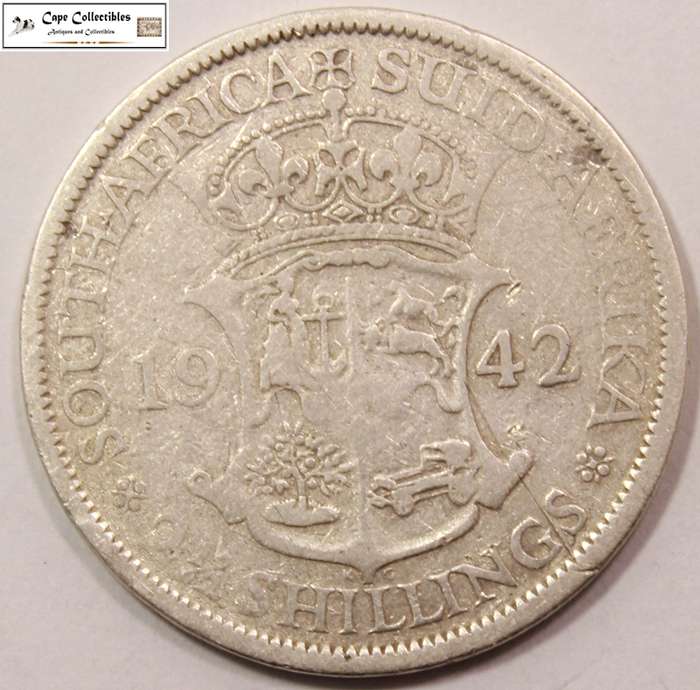 South Africa 2 1/2 Shillings 1942 Coin Circulated