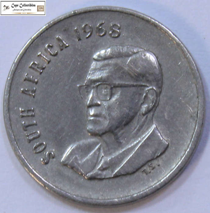 South Africa 5 Cent Coin Commemorative Issue Swart 1968 Circulated