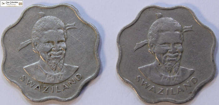 Swaziland 2 x 1979 10 Cents Coins King Sobhuza II Circulated