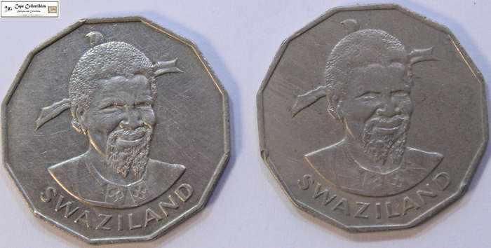 Swaziland 2 x 1981 50 Cents King Sobhuza II Coins Circulated