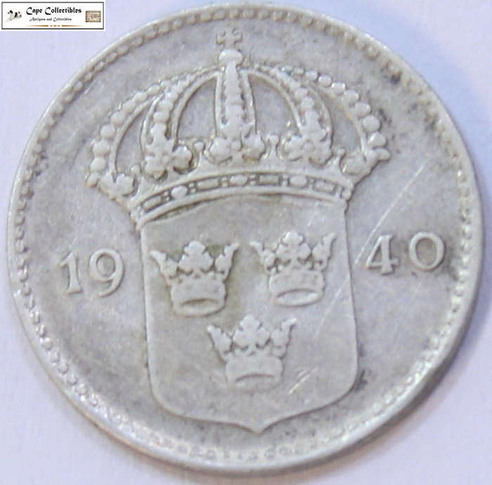 Sweden 10 Ore 1940 Coin Circulated