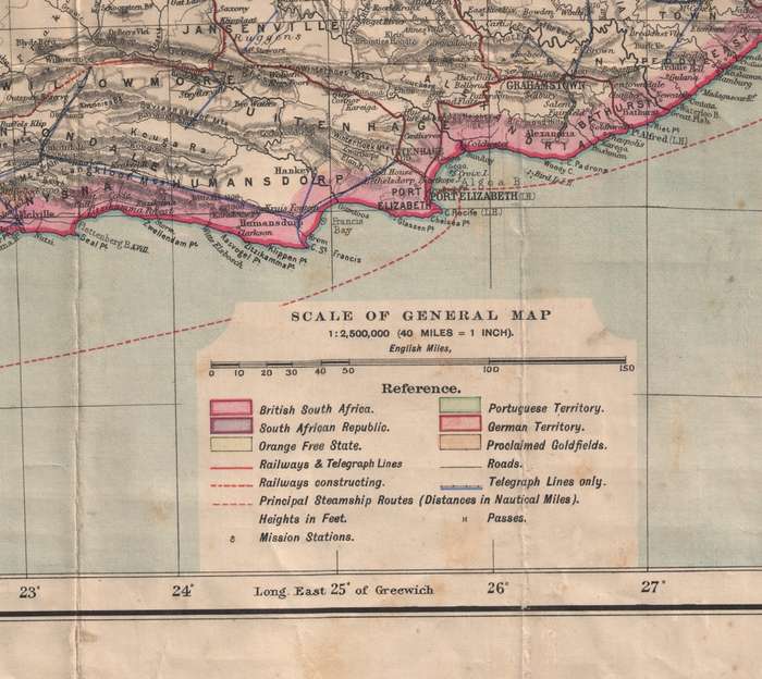 "The Times" Map of British South Africa Transvaal and Orange Free State Digital Map.