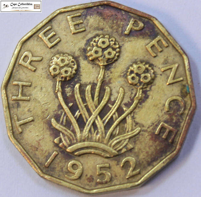 United Kingdom 3 Pence 1952 Coin Circulated