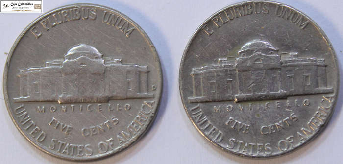 United States Of America 5 Cents 1962 & 1975 (Two Coins) "Jefferson Nickel" Circulated