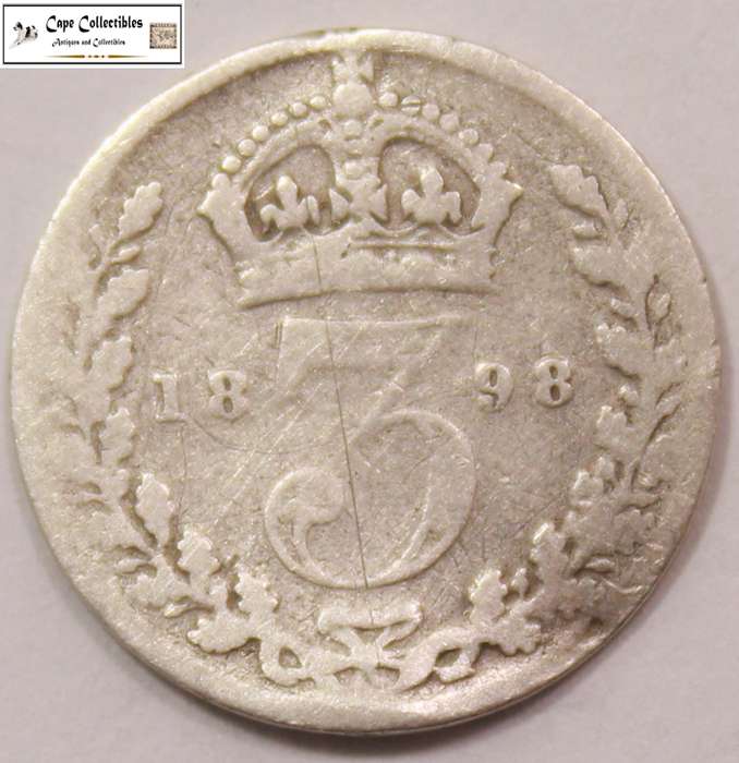United Kingdom 3 Pence 1898 Coin Circulated