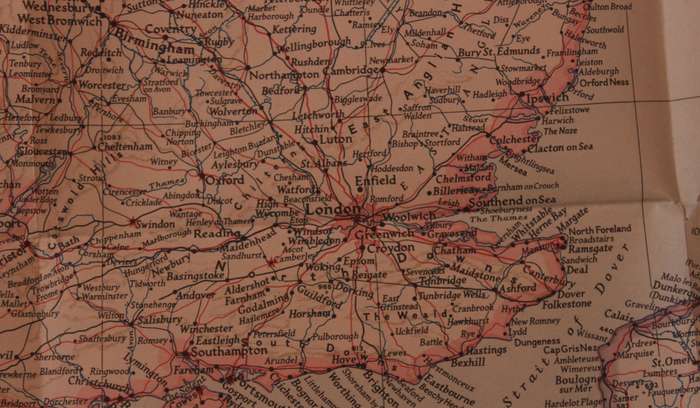 National Geographic Folded Map of Western Europe December 1950.