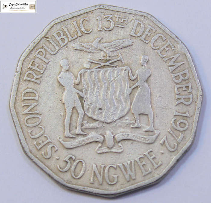 Zambia 50 Ngwee 1972 Coin Circulated