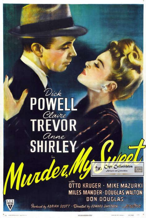 Vintage Film Noir Murder My Sweet (Farewell My Lovely Philip Marlowe) Poster Digital Download