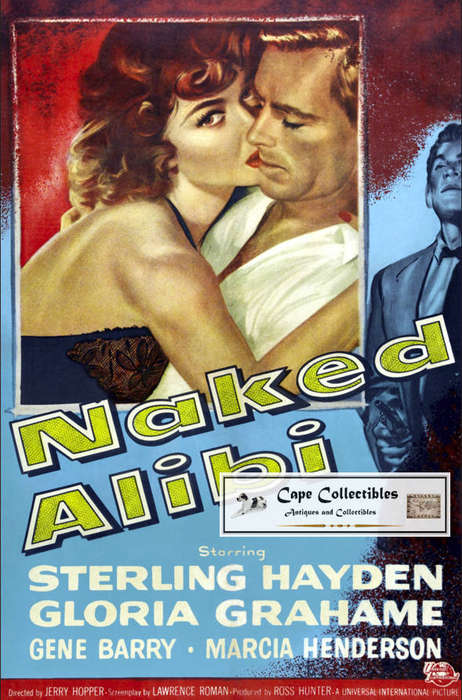 Vintage Film Noir Naked Alibi Poster Digital Download