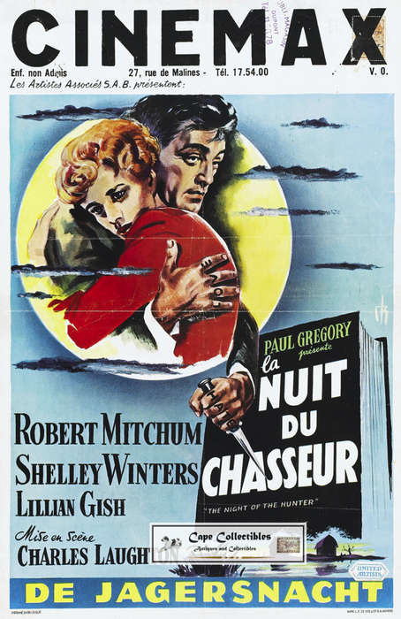 Vintage Film Noir The Night Of The Hunter (French) Poster Digital Download